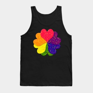 Love in Bloom Rainbow Hearts in Flower Shape Tank Top